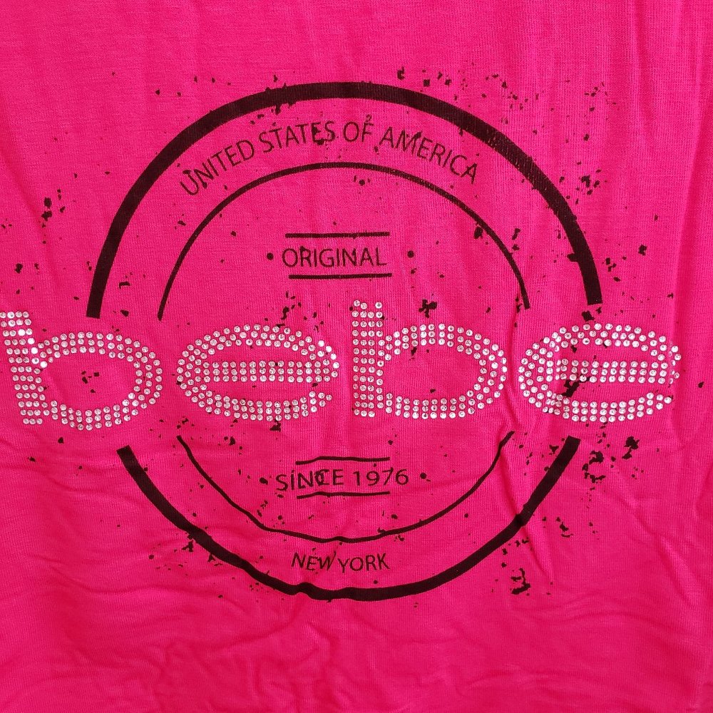 Bebe Rhinestone Logo Lettering T-shirt Size XL - Picture 3 of 6